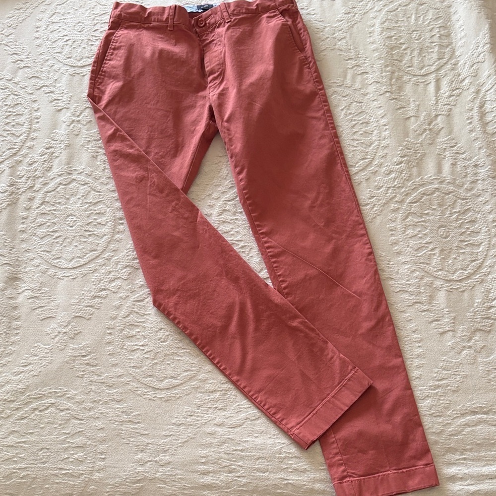 J Crew flex chino Men's Driggs Coral Pants Gently Loved 32x34